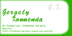 gergely kommenda business card